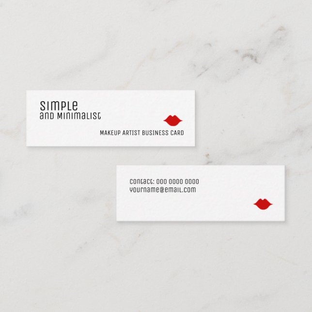 enkel och minimalistisk elegant mini visitkort (Fram/baksida)