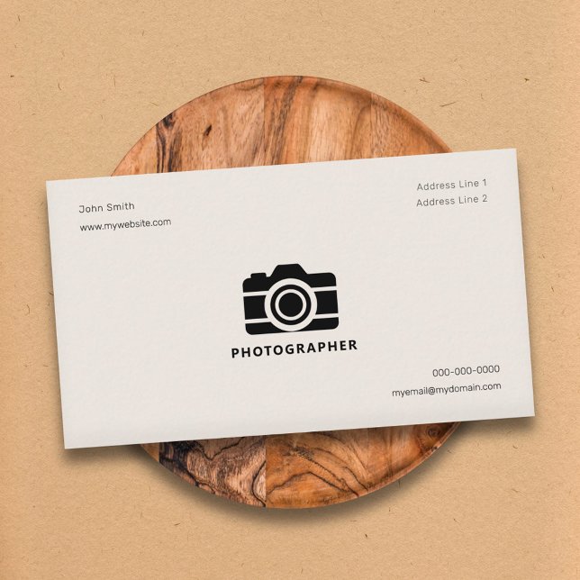 Enkel och minimalistisk fotograf visitkort (Simple & Minimalist Photographer Business Card)