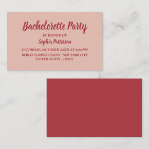 Enkel och modern, Bachelorette Party Biljett Inbju