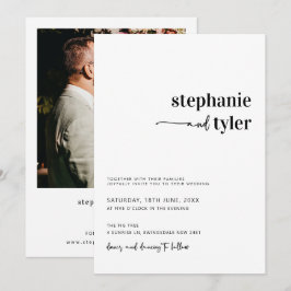 Enkel och modern contemporary fotot av bröllop inv inbjudningar