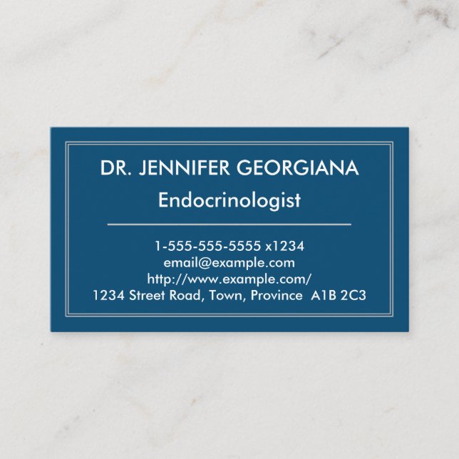 Enkel och modern Endocrinologistvisitkort Visitkort (Framsida)