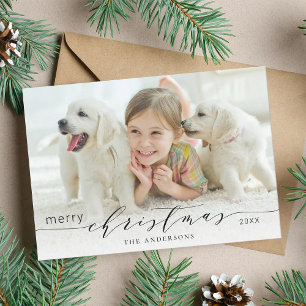 Enkel och modern foto av God jul Julkort