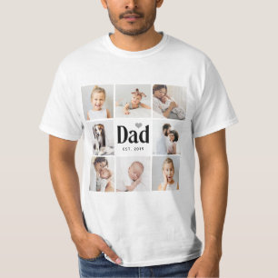 Enkel och modern Fotokollage för Pappa T Shirt