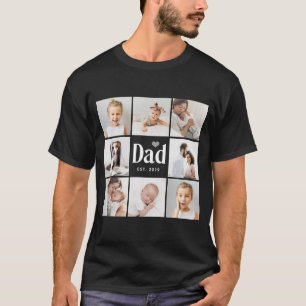 Enkel och modern Fotokollage för Pappa T Shirt