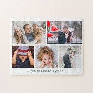 Enkel och modern fotosamling för familjen pussel