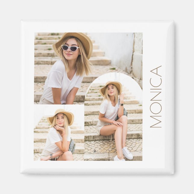 Enkel och modern fotosamling med Namn Magnet (Framsidan)