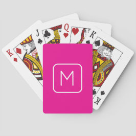Enkel och modern monogramstart | Rosa och vit Casinokort