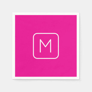 Enkel och modern monogramstart Rosa och vit Pappersservett