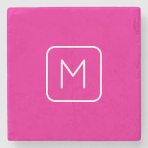 Enkel och modern monogramstart | Rosa och vit