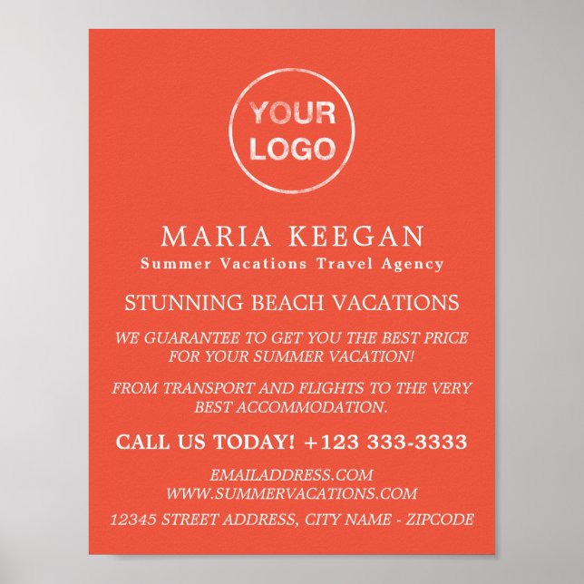 Enkel och modern reklam från resebyrån poster (Framsidan)