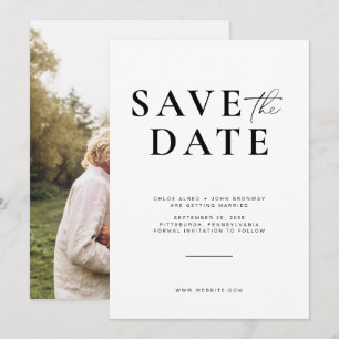 Enkel och modern Save the Date med foto Inbjudningar