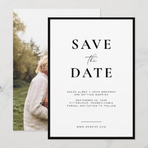 Enkel och modern Save the Date med foto Inbjudningar