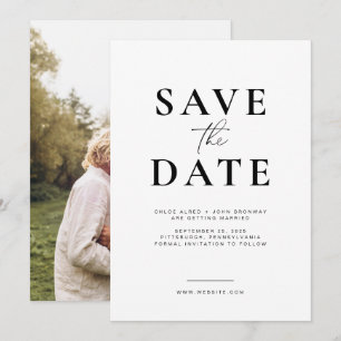 Enkel och modern Save the Date med foto Inbjudningar