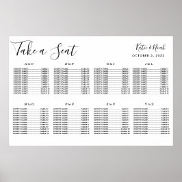 Enkel och modern sittplatsplan för Bröllop Bröllop Poster