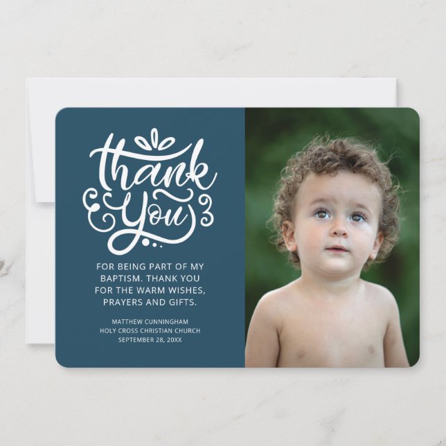 Enkel och modern Tack för fotobaptism (Framsida)