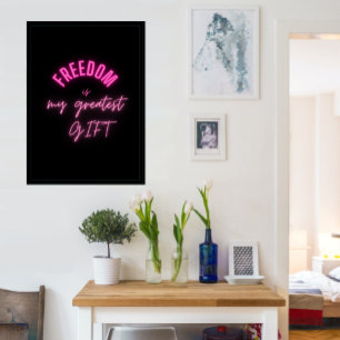 Enkel och motiv med nyare rosa-typografi poster