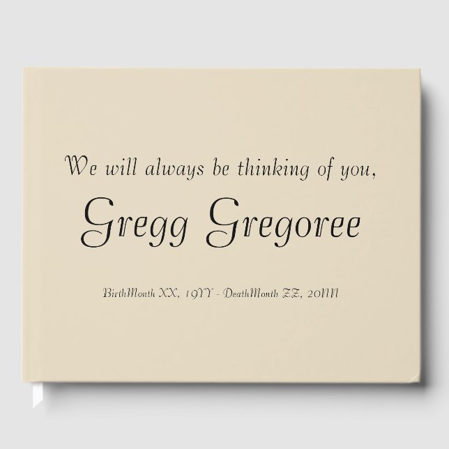 Enkel och respektabel sympati för gästboken gästböcker (Framsida)