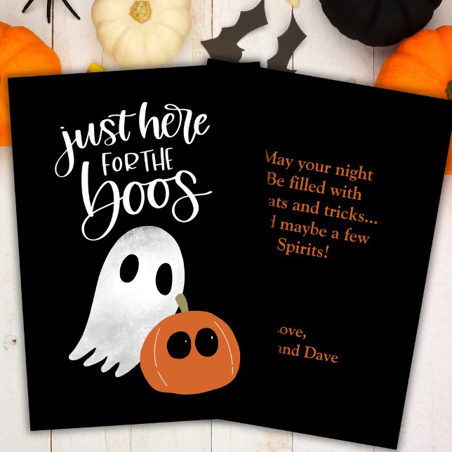 Enkel och Roligt här för Boos-Anpassningsbarna Julkort (Simple & Fun Just Here For The Boos Custom Holiday Card)