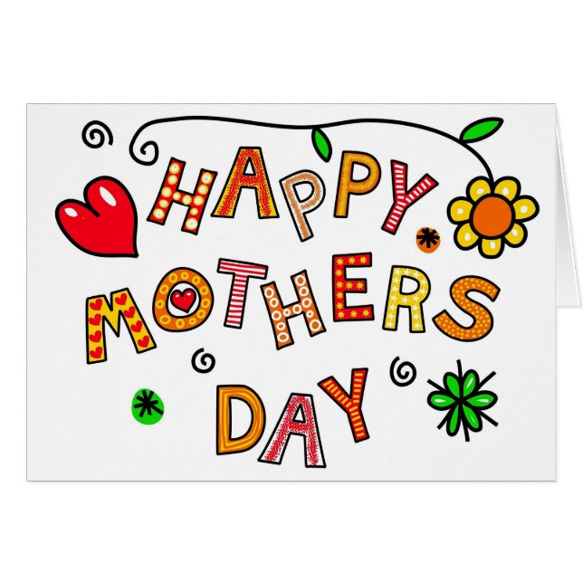 Enkel och Roligt Mors dag Hälsningskort (Framsidan Horizontal)