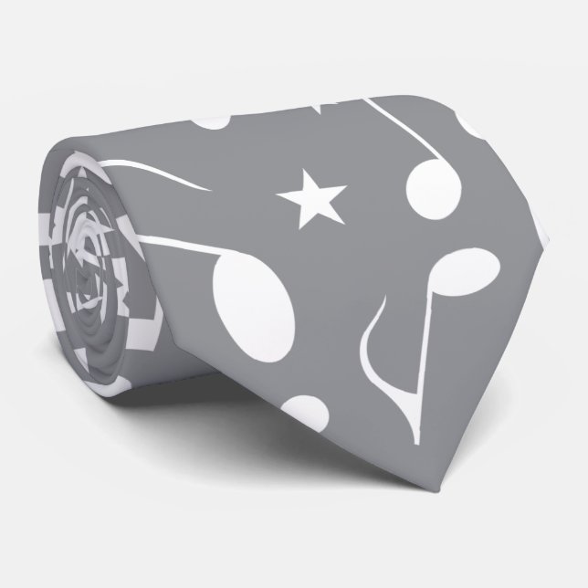 Enkel och Roligt Vitt Musik noter på Grått Slips (Rullad)