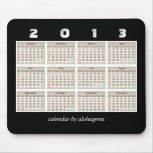 Enkel och snygg 2013 kalender musmattor