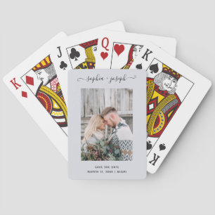 Enkel och Snyggt   Spara datum med minimal fotomän Casinokort