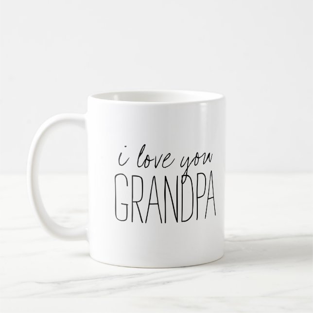 Enkel och söt Personlig I Kärlek Din morfar Kaffemugg (Vänster)