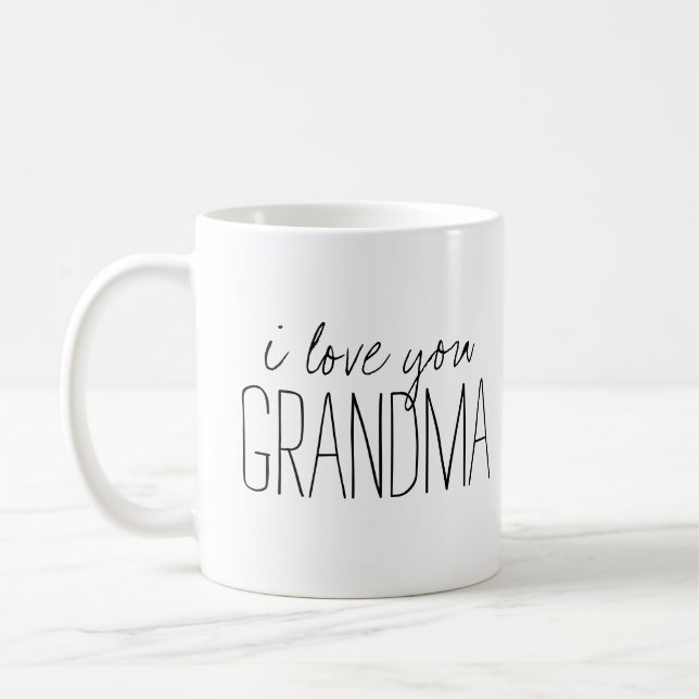 Enkel och söt Personlig I Kärlek Din mormor Kaffemugg (Vänster)