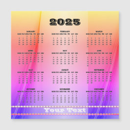 Enkel och tyst kalender för 2025 Magnetiskt kort