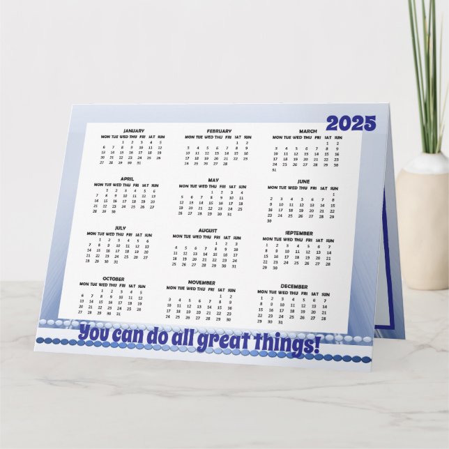 Enkel och tyst kalender för 2025-mappat kort (Framsida)