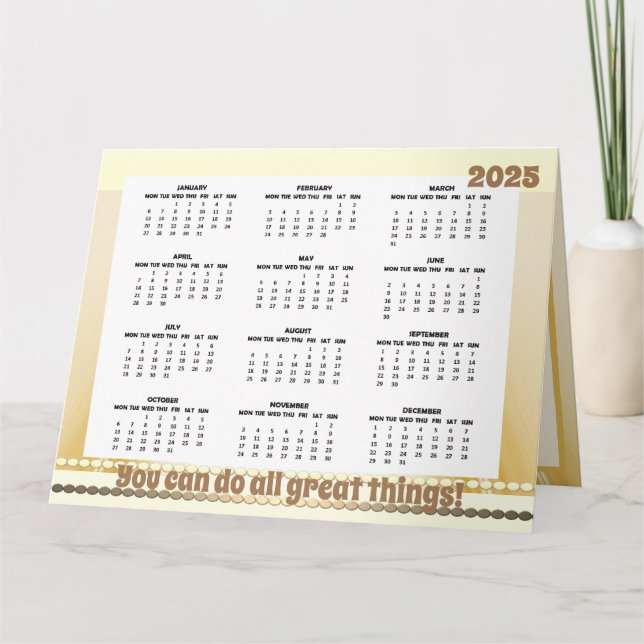 Enkel och tyst kalender för 2025-mappat kort (Framsida)