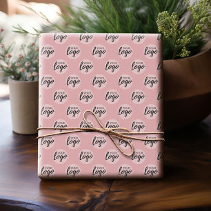 Enkel Office Business Logotyp Mönster - Rosa ros Presentpapper