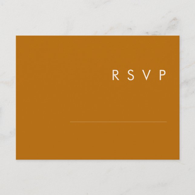 Enkel öken | Bränd Orange Låtförfrågan RSVP Vykort (Framsida)