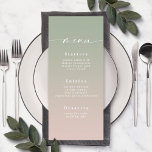 Enkel Ombre Löv Grönt och Ljusa rosa Bröllop Meny<br><div class="desc">Simple Ombre Löv Grönt & Rosa Wedding Reception Middag Menus. Det här moderna menykortet för chic är enkelt klassiskt och elegant med en subtil toningstoning och en söt namnteckning skriptcalligrafteckensnitt med svan. Visas i den nya Colorway. Finns i flera alternativ för färg eller kan redigera färger i redigeraren (klicka på...</div>