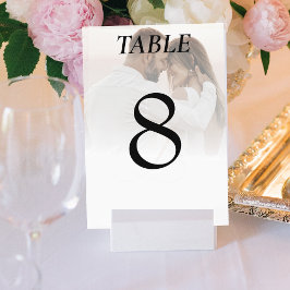 Enkel ombre White Photo Wedding Reception Bordsnummer