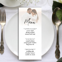 Enkel ombre White Photo Wedding Reception Meny