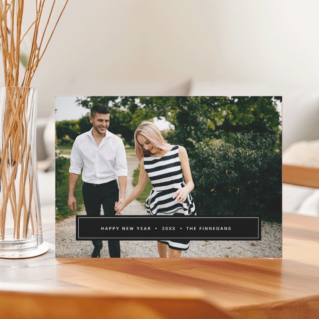 Enkel önskan | Redigerbart Färg nyårskort för foto Julkort (Skapare uppladdad)