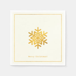 Enkel Önskemål ・ Minimal Guld-snöflammande jul Pappersservett