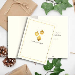 Enkel Önskemål ・ Minimalistisk Guld-jul Helgkort
