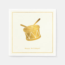 Enkel Önskemål ・ Minimalistisk juljul i Guld-trumm Pappersservett
