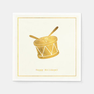 Enkel Önskemål ・ Minimalistisk juljul i Guld-trumm Pappersservett