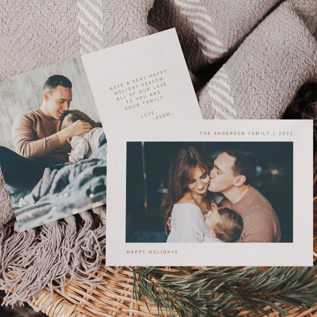 Enkel Önskemål | Minimalistiskt tvåfoto Julkort (Skapare uppladdad)