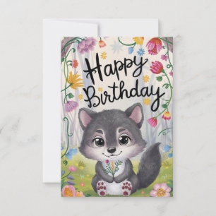 Enkel Önskemål Varg Digital Birthday Kort