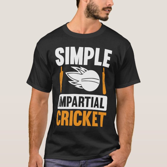 Enkel opartisk cricket t shirt (Framsida)