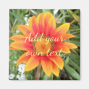 Enkel orange blomma anpassad text magnet