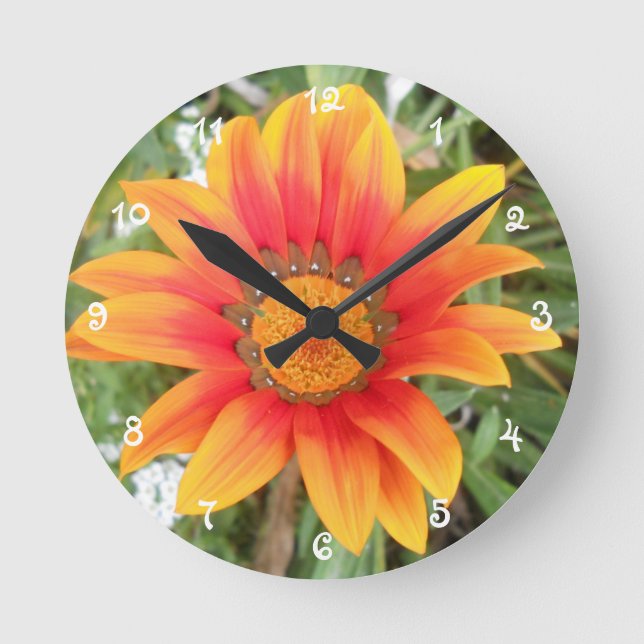 Enkel orange blomma rund klocka (Framsida)