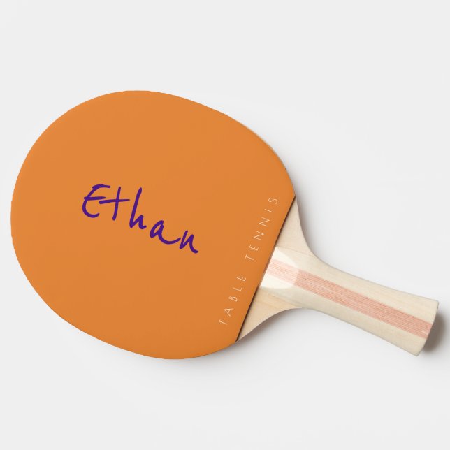Enkel orange bord_tennis namnteckning pingisracket (Sidan)