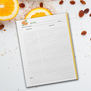 Enkel Orange för kulinariskt recept Anteckningsblock