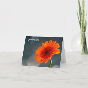 Enkel orange Gerbera- gratulationskort Tack Kort