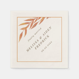 Enkel Orange Gren hösten Bröllop Pappersservett